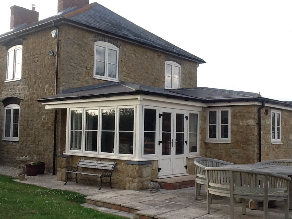 Extension on Somerset home ground floor with French doors.