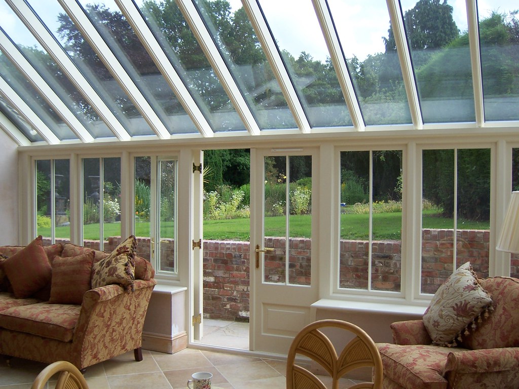 Interior of an Edwardian style conservatory roof